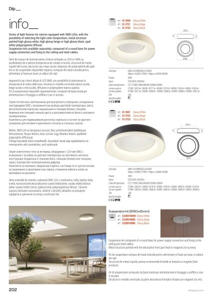 Redo 01-3721 - LED таванно осветително тяло DIP LED/30W/230V Ø 48,6 см бежово