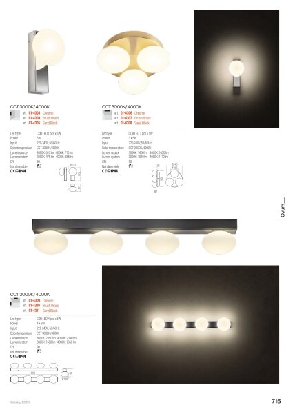 Redo 01-4309 - LED плафон за баня OVUM 4xLED/5W/230V IP44 хром