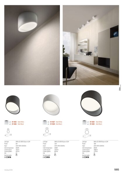 Redo 01-1629 - LED точково осветително тяло UTO LED/18W/230V Ø 14 cm бяло