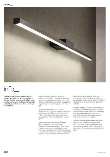 Redo 01-3273 - LED осветление за огледало за баня ASTON LED/18W/230V IP44 черно