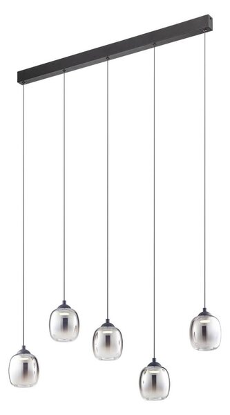 Redo 01-3490 -LED Димируем полилей на кабел KHADI 5xLED/5,2W/230V черен/димчат