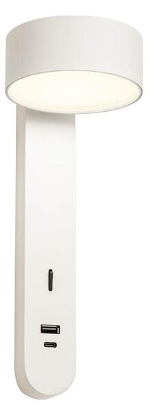 Redo 01-4640 - Стенно LED осветително тяло SADES LED/6W/230V CRI 90 USB бяло