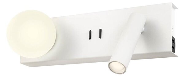 Redo 01-4660 - LED стенно осветително тяло NORMA LED/5W/230V + LED/3W CRI 90 USB бяло