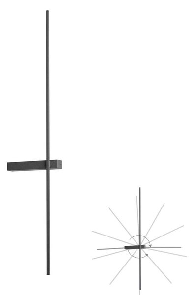 Redo 01-4675 - LED настенно осветително тяло TANGENT LED/9W/230V CRI 90 черно