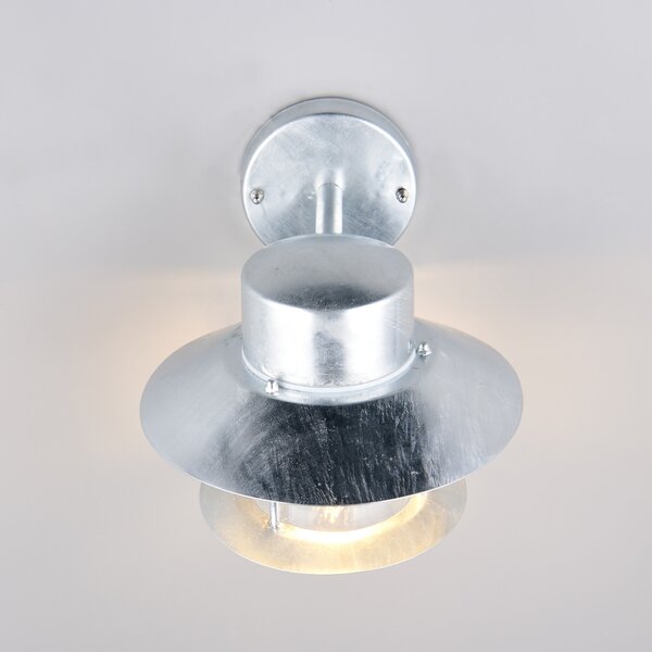 Trio Lighting Външна лампа Ruvuuma, цвят цинк, Ø 22 cm, насочена надолу, Затъмняване, Металик, Метал