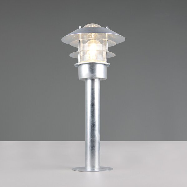 Trio Lighting Степенна лампа Ruvuuma, цвят цинк, височина 50 cm, метал, IP44, Затъмняване, Металик, Метал