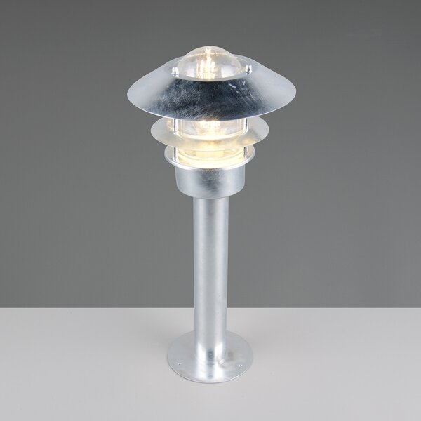 Trio Lighting Степенна лампа Ruvuuma, цвят цинк, височина 50 cm, метал, IP44, Затъмняване, Металик, Метал