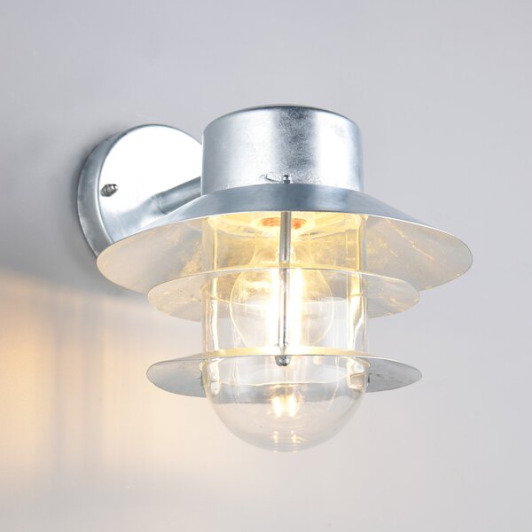 Trio Lighting Външна лампа Ruvuuma, цвят цинк, Ø 22 cm, насочена надолу, Затъмняване, Металик, Метал