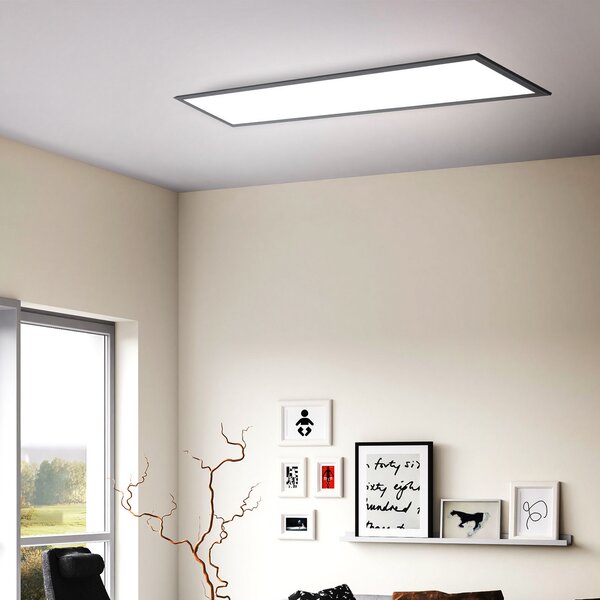 B.K. Licht LED панел Odin on/off, 100 x 25 cm, черен, 4000 K, Черен, кабинет / офис, Метал, Модерен