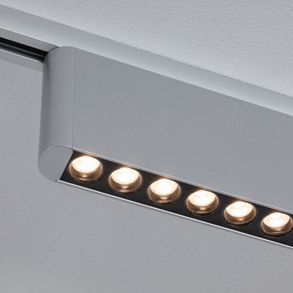 Paulmann LED лампа за релса URail Zelos, хром, 3000 К, 37 см, Затъмняване, Металик, Дневна/трапезария, Алуминий, Модерен