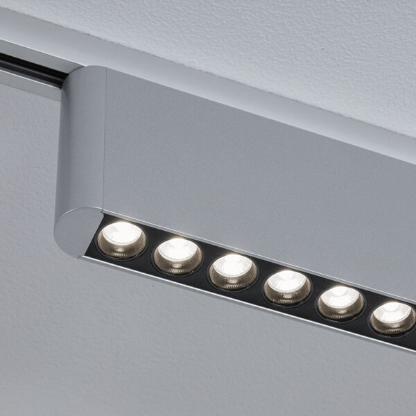 Paulmann LED лампа за релси URail Zelos, хромирана, 4000 К, 37 см, Затъмняване, Металик, Дневна/трапезария, Алуминий, Модерен