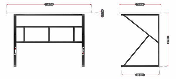 Бюро Gaming Huzaro HZ-Hero 1.6 Black Черен 120 x 75 x 60 cm