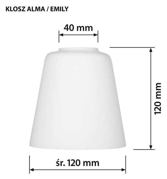 Купол на Лампа Activejet klosz EMILY Бял Cтъкло 12 cm