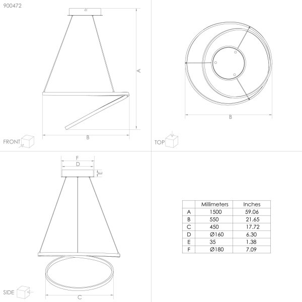 Eglo 900472 - LED Пендел RUOTALE LED/36W/230V