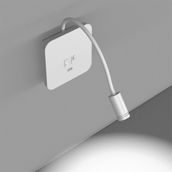 LED гъвкава стенна лампа с USB BASE LED/8W + LED/2W/230V бяла