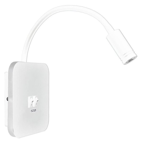 LED гъвкава стенна лампа с USB BASE LED/8W + LED/2W/230V бяла