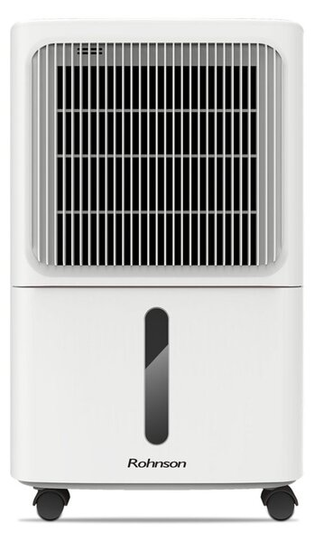 Обезвлажнител на въздух Rohnson R-91812, 160W, 2 l резервоар, подходящ за помещения с площ до 60m², 2 скорости, функция за сушене на дрехи, бял