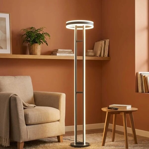 Wofi 3226-203 - LED Димируема подова лампа KEMI LED/105W/230V 3000K черна +с дистанционно управление