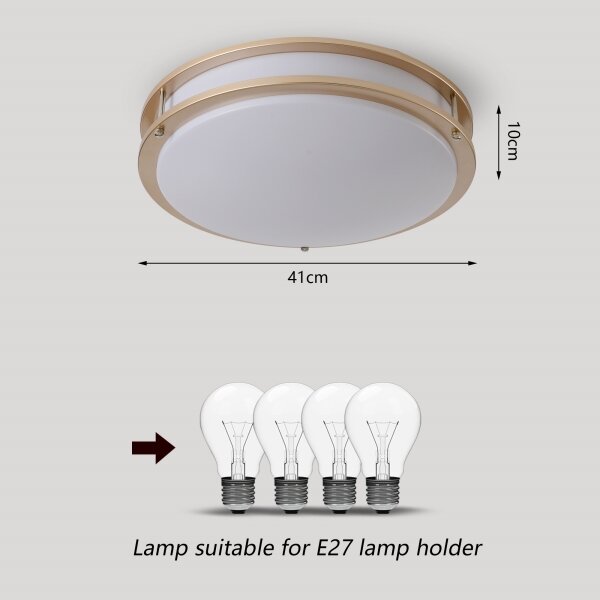 Brilagi - Плафон ELARO 4xE27/40W/230V Ø 41 см, златист
