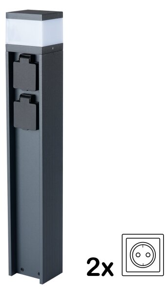 Brilagi -Външна лампа с 2 SCHUKO контакта PILLAR 1xG9/11W/230V IP44 антрацит