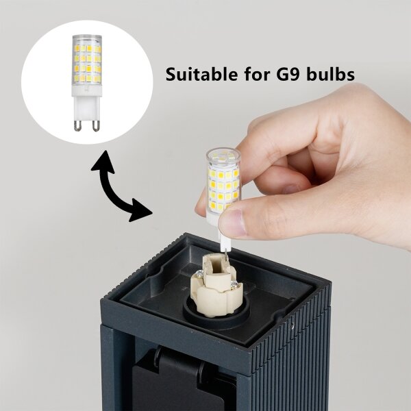 Brilagi -Външна лампа с 2 SCHUKO контакта PILLAR 1xG9/11W/230V IP44 антрацит
