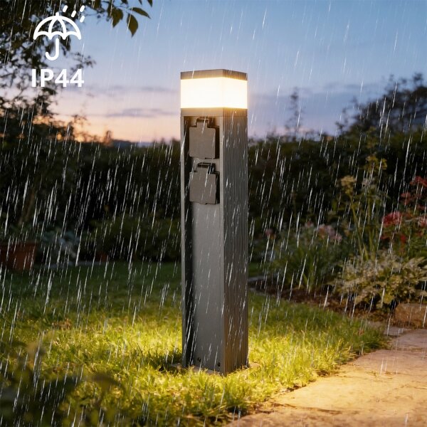 Brilagi -Външна лампа с 2 SCHUKO контакта PILLAR 1xG9/11W/230V IP44 антрацит