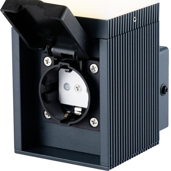Brilagi - Външна лампа PILLAR със SCHUKO контакт 1xG9/11W/230V IP44 антрацит