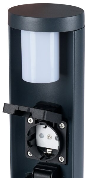 Brilagi - Външна лампа с 2 SCHUKO контакта PILLAR 1xG9/11W/230V IP44 антрацит