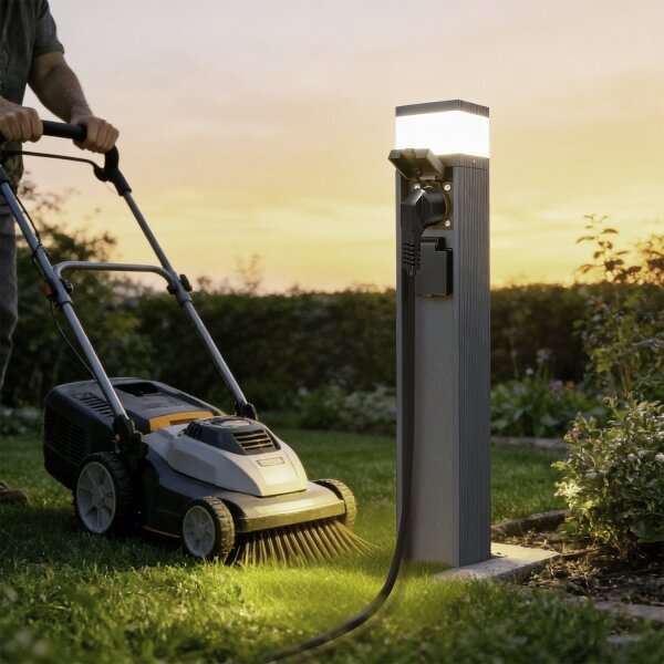 Brilagi -Външна лампа с 2 SCHUKO контакта PILLAR 1xG9/11W/230V IP44 антрацит