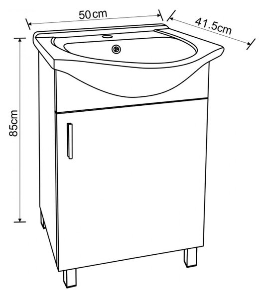 ДОЛЕН ШКАФ ЗА БАНЯ ICP 5035