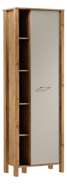 Шкаф за книги MENTA 66x200x37 см дъб wotan/сив