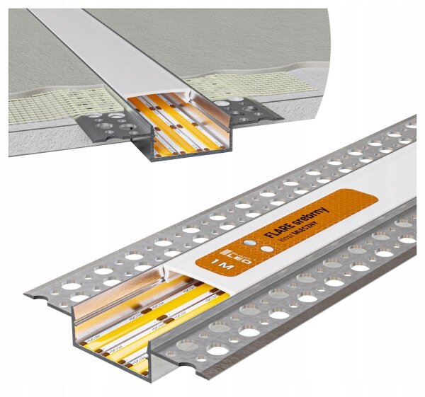 Комплект 1x LED лента със сензор FLEX LED/3,6W/4xAA 2 m + 2x вграден профил 1 m