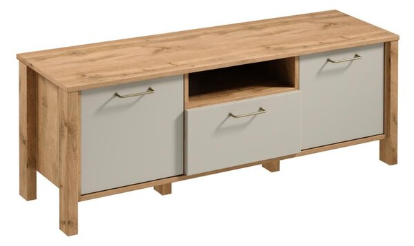 ТВ шкаф MENTA 138x49 см дъб Wotan/сив