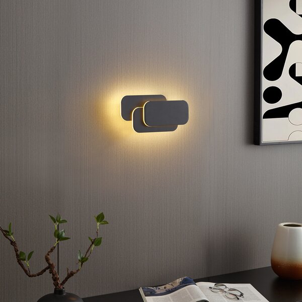 Модерна стенна лампа черна с LED 3-степенно димиране - Dias