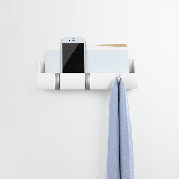 UMBRA Стенен органайзер с 3 бр. закачалки “CUBBY MINI“ - цвят бял