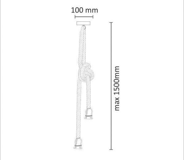 Пендел ROPE 2xE27/12W/230V