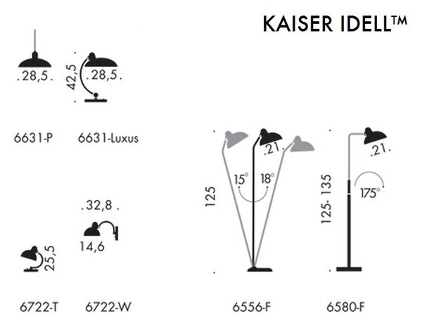 Fritz Hansen - KAISER idell™ 6580-F Luxus Подова Лампа Черно Fritz Hansen