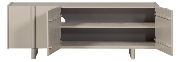 Светлосива маса за телевизор от масивен бор 152x53x46 cm Basu – WOOOD
