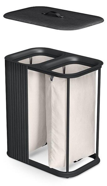 Черен бамбуков кош за пране 2x45 l Tota Luxe – Joseph Joseph