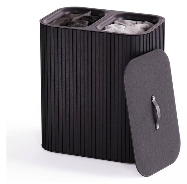Черен бамбуков кош за пране 2x45 l Tota Luxe – Joseph Joseph