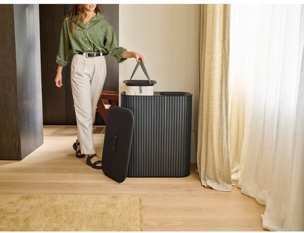 Черен бамбуков кош за пране 2x45 l Tota Luxe – Joseph Joseph