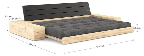 Червен разтегателен диван от велур 244 cm Base – Karup Design