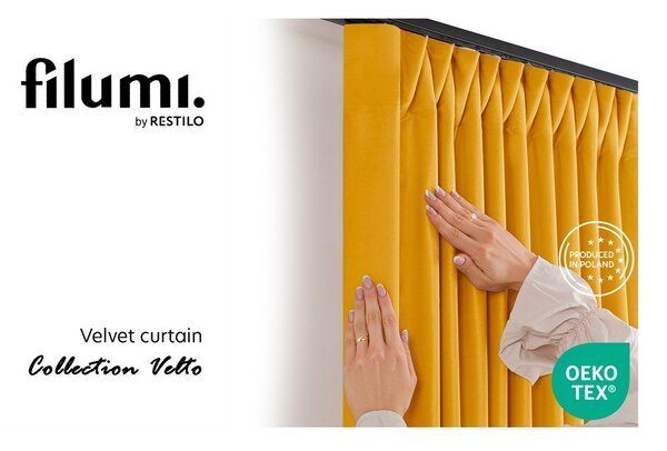 Затъмняваща завеса в цвят горчица 140x270 cm Velto – Filumi