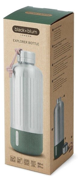 Термо бутилка от неръждаема стомана в сребрист цвят 850 ml Explorer – Black + Blum