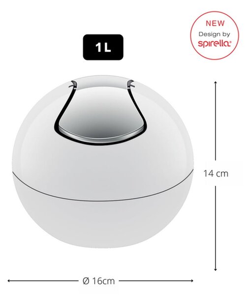Бяло пластмасово кошче за боклук 1 l Bowl – Spirella