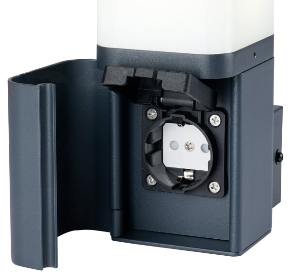 Brilagi - Външна стенна лампа с SCHUKO контакт PILLAR 1xG9/11W/230V IP44 антрацит