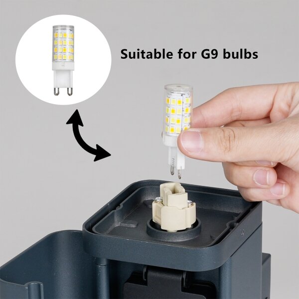 Brilagi - Външна стенна лампа с SCHUKO контакт PILLAR 1xG9/11W/230V IP44 антрацит