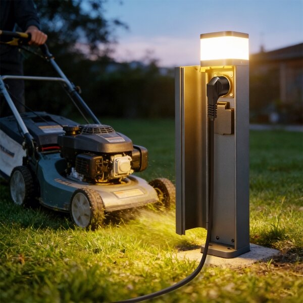 Brilagi -Външна лампа с 2 SCHUKO контакта PILLAR 1xG9/11W/230V IP44 антрацит
