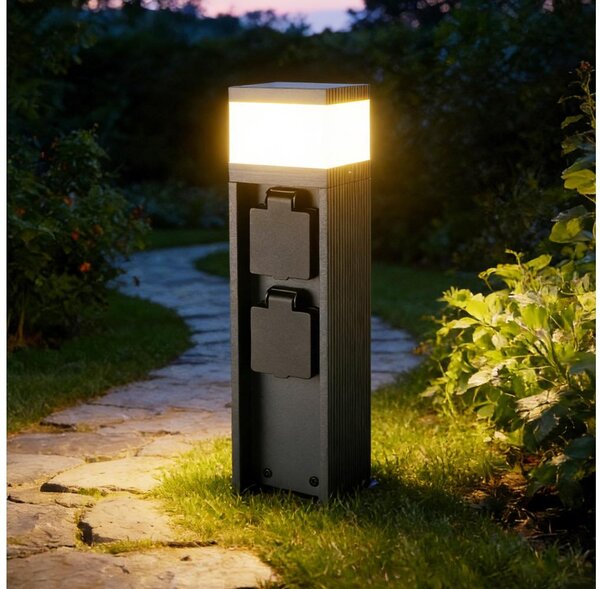 Brilagi -външна лампа с 2 SCHUKO контакта PILLAR 1xG9/11W/230V IP44 антрацит