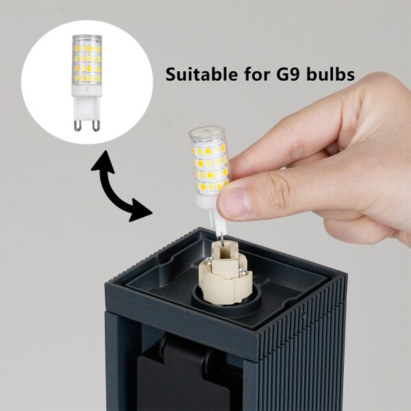 Brilagi -външна лампа с 2 SCHUKO контакта PILLAR 1xG9/11W/230V IP44 антрацит